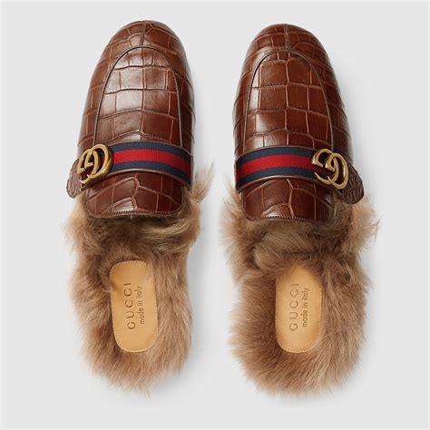 gucci slippers red velvet|gucci crocodile slippers.